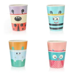 Baby Natural Bamboo Fiber Tableware Bowl Baby Feeding Plate Children Cute Cartoon Bowl Set