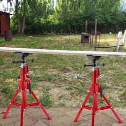 1pcs V Head Pipe Jack Stand 2500 lb Load Capacity,Heavy Duty Carbon Steel Body, Steel Jack Stands with Portable Folding Legs