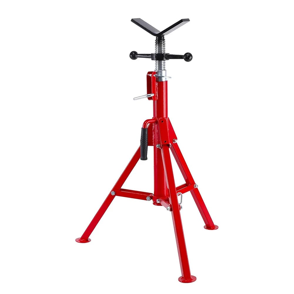 1pcs V Head Pipe Jack Stand 2500 lb Load Capacity,Heavy Duty Carbon Steel Body, Steel Jack Stands with Portable Folding Legs