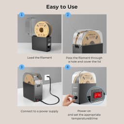 Creality Filament Dryer Box 2.0 360° Hot-air Heating 1.75mm and 2.85mm Filaments Support 24 Hours Timer Real-time Humidity