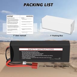 1/2PCS HRB Lipo Battery 2S 7.4V 6000mah 7000mah 55C 60C T RC Parts T Deans Hardcase Car Truck Airplane Boat 1/10
