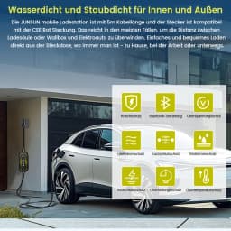 Junsun EV charger App control wallbox IP65 1Phase 7KW 32A 3.5KW 16A Type 2 Car fast charging plug to plug charge for Tesla