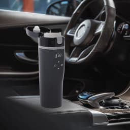 Electric Car Kettle Heater Digital Display Car Heating Cup with Anti-Game Lid Touch Control 304 Stainless Steel Liner for Car
