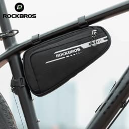 ROCKBROS Local Shipping 1.2L Bike Bag Side Pockets Twill Tube Triangle Cycling Bag Ride Without Touch Bag Bicycle Accessories