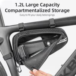 ROCKBROS Local Shipping 1.2L Bike Bag Side Pockets Twill Tube Triangle Cycling Bag Ride Without Touch Bag Bicycle Accessories