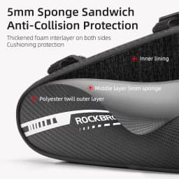 ROCKBROS Local Shipping 1.2L Bike Bag Side Pockets Twill Tube Triangle Cycling Bag Ride Without Touch Bag Bicycle Accessories