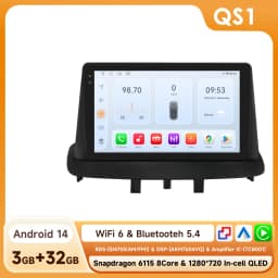 9" Hizpo 2Din CarPlay Android Auto Car Radio for Renault Megane 3 2008 - 2014 Snapdragon 6115 Headunit RDS DSP GPS Navigation