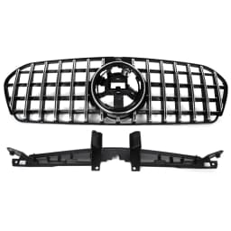 SAIQINGSP GTR Style Front Grille Chrome+Black For Mercedes-Benz W167 GLE350 GLE450 GLE580 GLE53AMG 2024 Car Accessories Tools
