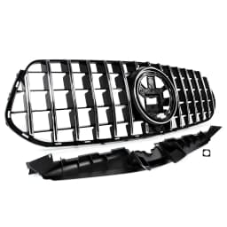 SAIQINGSP GTR Style Front Grille Chrome+Black For Mercedes-Benz W167 GLE350 GLE450 GLE580 GLE53AMG 2024 Car Accessories Tools
