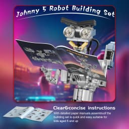 386PCS Upgrade Johnny 5 Robot Building Block Kit Movie Shorted Circuits Military Emotional Mecha Model Bricks Gift for Kid Adult