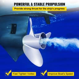SucceBuy Outboard Propeller 3-Blade 14.5"x21" Boat Replace for OEM 3860709 Right-handed Steel Propeller Steel & 19 Spline Teeth