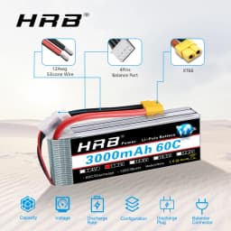 1/2PCS HRB 3S Lipo Battery 11.1v 3000mah RC Lipo with XT60 Connector 60C for RC Car Truck Airplane Drones DIY Racing Parts