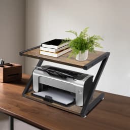2-Tier Desktop Printer Shelf Carbon Steel Under Desk Printer Stand Table Load 10kg for Home Office