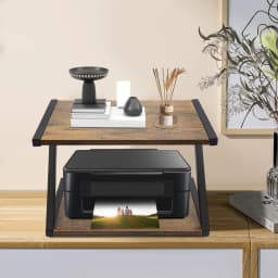 2-Tier Desktop Printer Shelf Carbon Steel Under Desk Printer Stand Table Load 10kg for Home Office