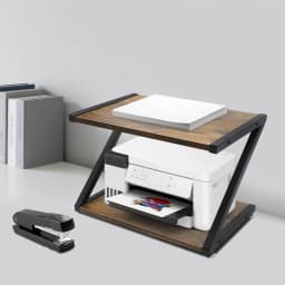 2-Tier Desktop Printer Shelf Carbon Steel Under Desk Printer Stand Table Load 10kg for Home Office