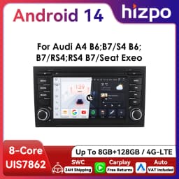 7" Hizpo 2Din Android Auto Car Radio or Audi A4 2002 - 2007 S4 RS4 B6 B7 B8 GPS Navigation 4G BT RDS DSP CarPlay UI7862