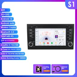7" Hizpo 2Din Android Auto Car Radio or Audi A4 2002 - 2007 S4 RS4 B6 B7 B8 GPS Navigation 4G BT RDS DSP CarPlay UI7862