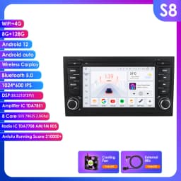 7" Hizpo 2Din Android Auto Car Radio or Audi A4 2002 - 2007 S4 RS4 B6 B7 B8 GPS Navigation 4G BT RDS DSP CarPlay UI7862