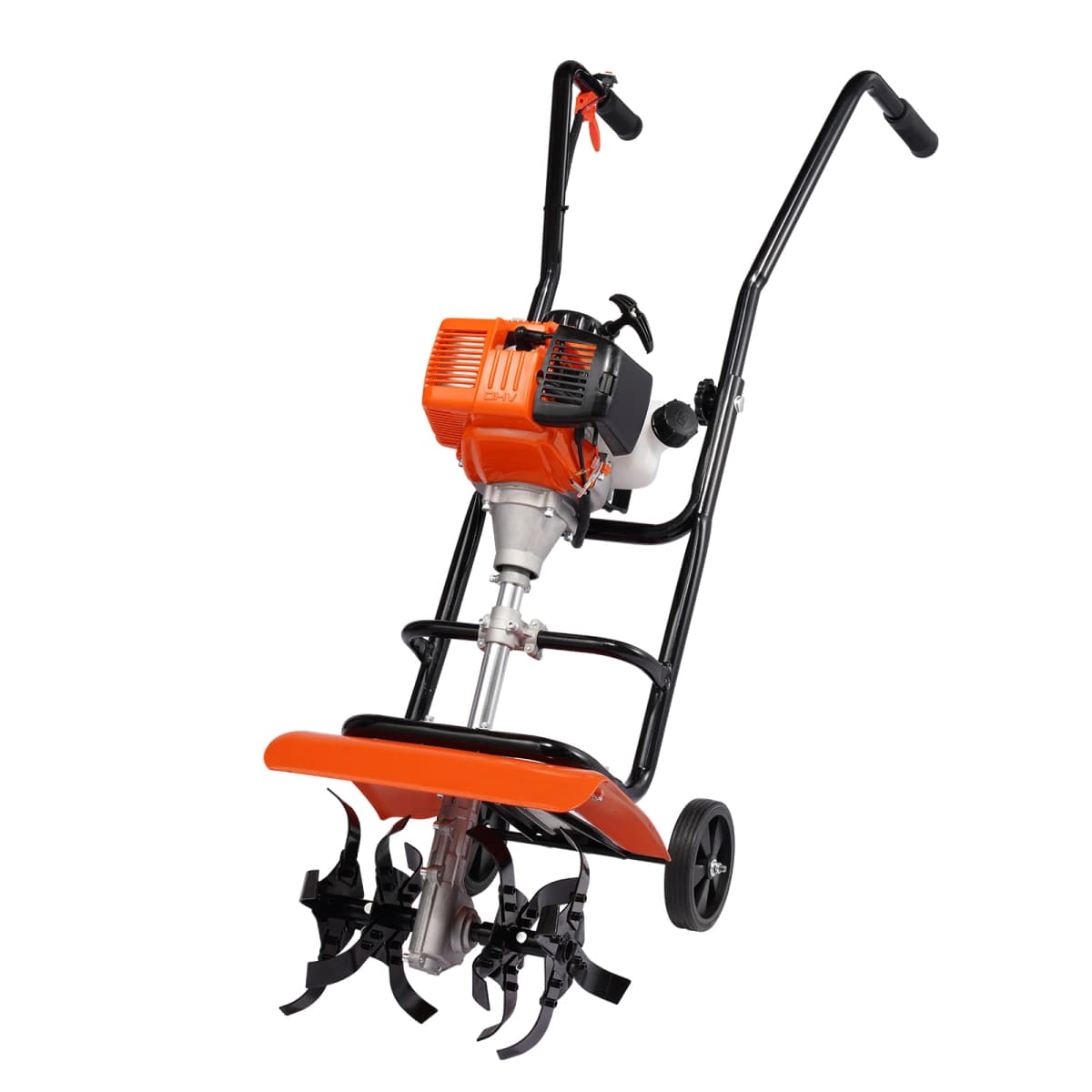SucceBuy Tiller Cultivator Gas Powered 38CC Garden 4 Steel Adjustable Front Tines For Lawn Garden and Field Soil Cultivation