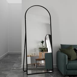 Curved Top Full Body Mirror with Round Corners, 180×80cm Bedroom Mirror for Hanging, Standing, Leaning, Dressing Wall Mirror