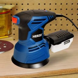 HERZO 125MM Electric Rotary Orbit Sander Machine 350W Portable For Polishing Sanding Wood