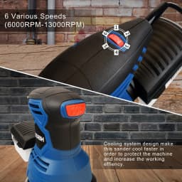 HERZO 125MM Electric Rotary Orbit Sander Machine 350W Portable For Polishing Sanding Wood