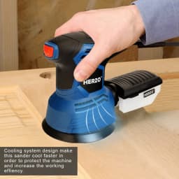 HERZO 125MM Electric Rotary Orbit Sander Machine 350W Portable For Polishing Sanding Wood