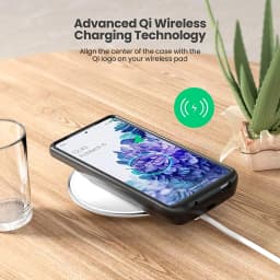 Wireless Charging Battery Case for Samsung Galaxy S20 FE 10000mAh Portable Extended Charger Case Power Bank Battery Pack