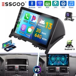 ESSGOO 2 DIN Wireless Carplay 9" Car Radio For Benz C-class W204 2006-11 GPS Navigation Android 13 64G Wifi FM Multimedia Player