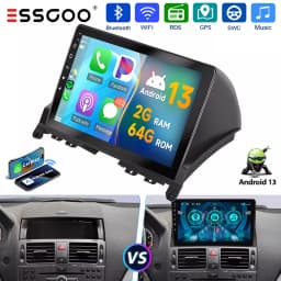 ESSGOO 2 DIN Wireless Carplay 9" Car Radio For Benz C-class W204 2006-11 GPS Navigation Android 13 64G Wifi FM Multimedia Player