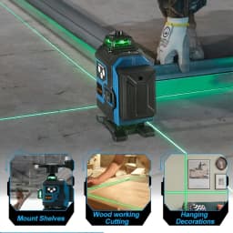 Jemi Tool Power display 16-line laser level 360 degrees self-leveling, for building mapping, including battery accessories