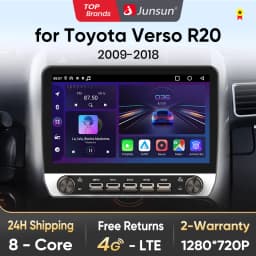 Junsun 10" Button Car Radio for Toyota Verso R20 2009 GPS Multimedia Stereo BT FM RDS Wireless CarPlay for Apple Android Auto 4G