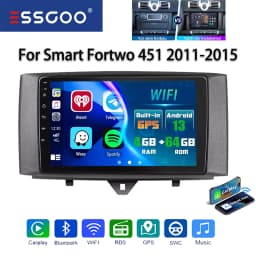 ESSGOO 9" Android 13 Car Stereo Radio Carplay GPS Navi BT RDS For Mercedes Benz Smart Fortwo 451 2011-15 Multimedia Video Player