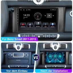 ESSGOO 9" Android 13 Car Stereo Radio Carplay GPS Navi BT RDS For Mercedes Benz Smart Fortwo 451 2011-15 Multimedia Video Player