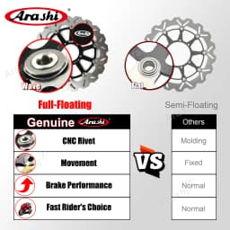 Arashi CNC Floating Front Brake Disc Rotor For KAWASAKI ZX6R ZX-6R NINJA 2007-2015 / ER6F ER6N 2006-2015 / VERSYS 650 2007-2014