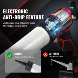 SucceBuy Cordless Caulking Gun 20oz/600ml 20V Electric Sausage Caulking Gun with 4 Adjustable Speeds Anti-Drip Battery Powered