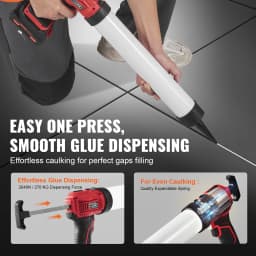 SucceBuy Cordless Caulking Gun 20oz/600ml 20V Electric Sausage Caulking Gun with 4 Adjustable Speeds Anti-Drip Battery Powered