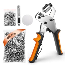 3/8 Inch Grommet Tool Kit Manual Handheld Hole Punch Fasten Pliers Grommet Press Kits With 3/8" (10mm) 500Pcs Eyelets For Fabric