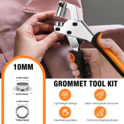 3/8 Inch Grommet Tool Kit Manual Handheld Hole Punch Fasten Pliers Grommet Press Kits With 3/8" (10mm) 500Pcs Eyelets For Fabric