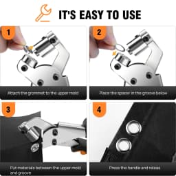 3/8 Inch Grommet Tool Kit Manual Handheld Hole Punch Fasten Pliers Grommet Press Kits With 3/8" (10mm) 500Pcs Eyelets For Fabric