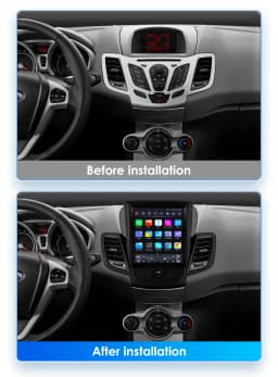 OSSURET 9.7inch 2 DIN Android 13 Car Radio for Ford Fiesta 2009-2017 Multimedia Stereo Vertical Screen Carplay Panoramic Camera
