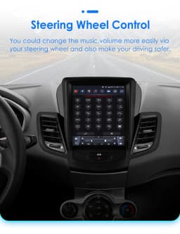 OSSURET 9.7inch 2 DIN Android 13 Car Radio for Ford Fiesta 2009-2017 Multimedia Stereo Vertical Screen Carplay Panoramic Camera