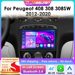 2Din Carplay Android 13 Car Radio For Peugeot 408 Peugeot 308 308SW Car Multimedia Player Intelligent Screen autoradio 4G 6115