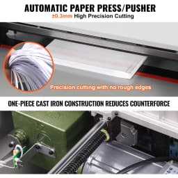 SucceBuy Metal Electric Paper Cutter with Smart LCD Panel and Infrared Light Positioning Ideal for Cutting Label Office Laboratory