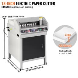 SucceBuy Metal Electric Paper Cutter with Smart LCD Panel and Infrared Light Positioning Ideal for Cutting Label Office Laboratory