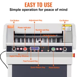 SucceBuy Metal Electric Paper Cutter with Smart LCD Panel and Infrared Light Positioning Ideal for Cutting Label Office Laboratory