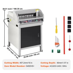 SucceBuy Metal Electric Paper Cutter with Smart LCD Panel and Infrared Light Positioning Ideal for Cutting Label Office Laboratory