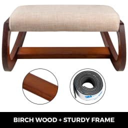 SucceBuy Ergonomic Rocking Wooden Kneeling Chair Correct Posture Computer Chair Original Home Office Furniture Thick Cushion