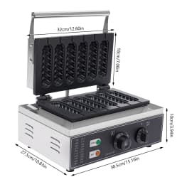 1500W 220V Commercial 6pcs Waffle Maker Hot Dog Machine DIY Food Making Machine