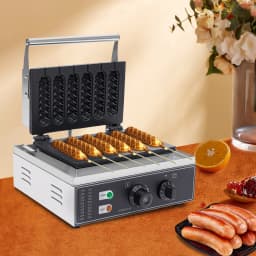 1500W 220V Commercial 6pcs Waffle Maker Hot Dog Machine DIY Food Making Machine